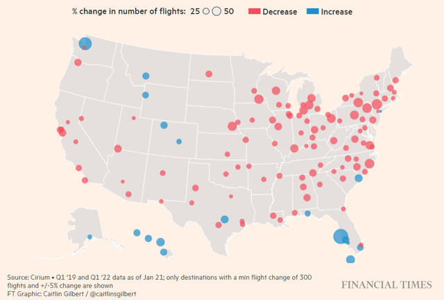 Changes in domestic routes