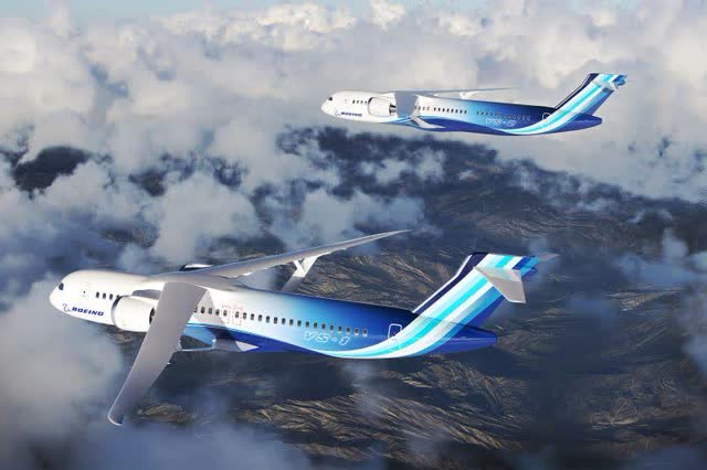 This image shows the Boeing truss-based wing concept.